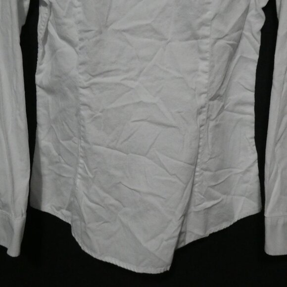 H&M | small | Slim Fit | Collared White Button-Up Dress Shirt | Black Buttons - Picture 13 of 14